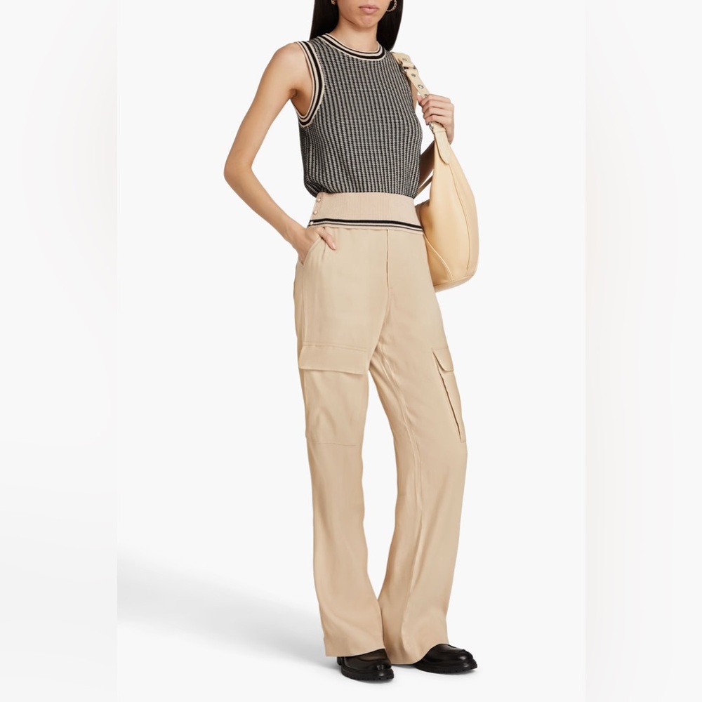 FRAME Linen Blend Cargo Pants - Sand - Size 8 - NWT